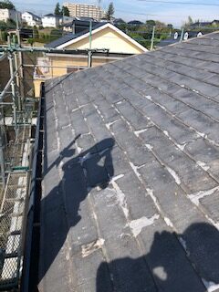 柏市M様邸　施工前　パミールという、大変劣化度合いが激しい屋根材